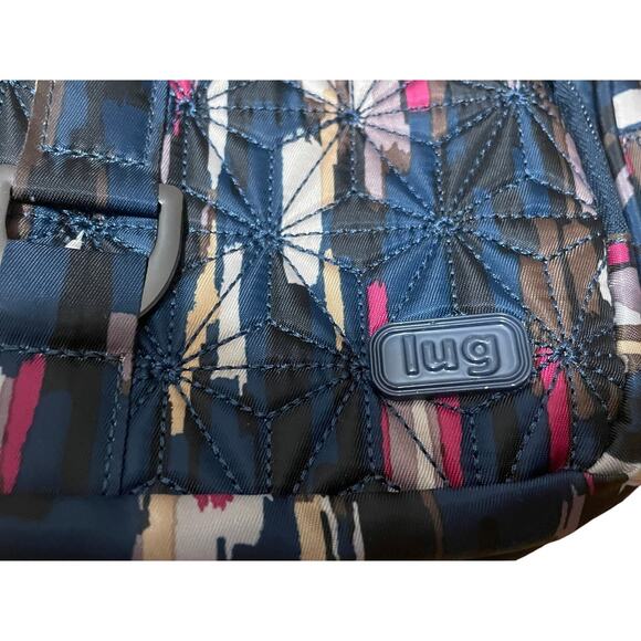 Lug‎ Carousel Crossbody Bag Convertible belt bag Navy Blue Abstract Cream Pink - Picture 2 of 10